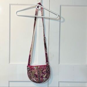 Vera Bradley Very Berry Crossbody Bag Pink Green Purple Floral Paisley
